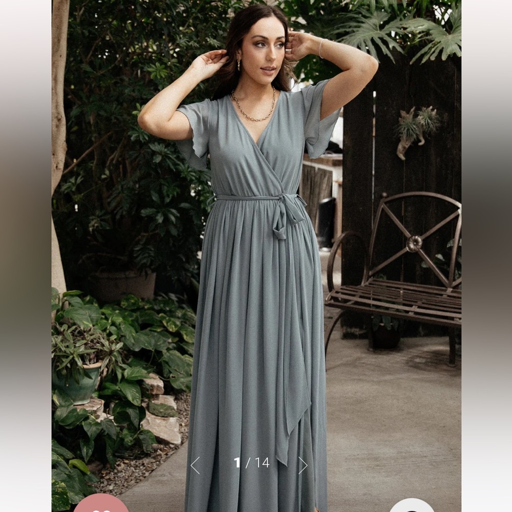 Baltic Born Kristina Maxi Dress in Dusty Blue